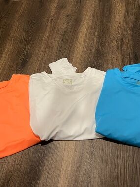 Lucky in Love Neon Orange, White & Aqua Performance Tee Trio